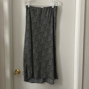 Black and white floral skirt